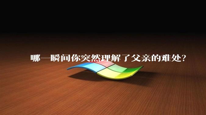哪一瞬间你突然理解了父亲的难处？