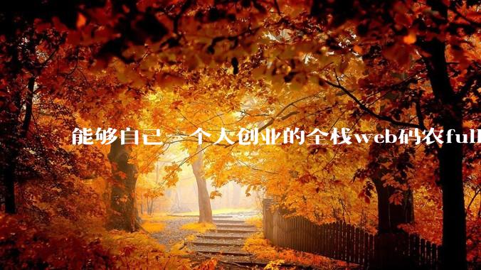 能够自己一个人创业的全栈web码农fullstack developer要会哪些技术？