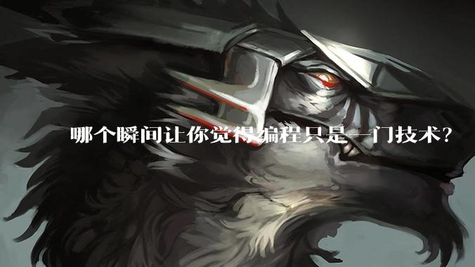 哪个瞬间让你觉得编程只是一门技术？